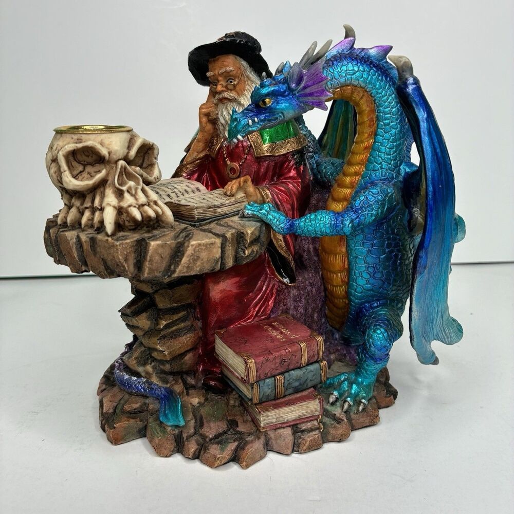 Pacific Giftware Altar Wizard Dragon Candle Holder Stand Sculptural Spells